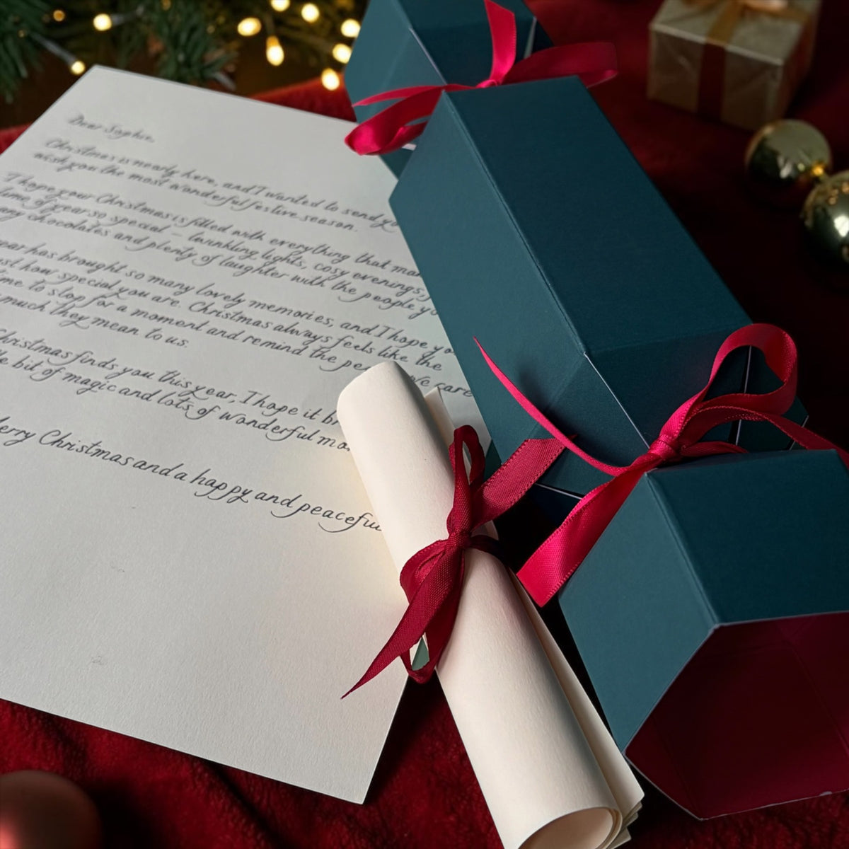 Personalised Handwritten Christmas Letter in Luxury Gift Cracker