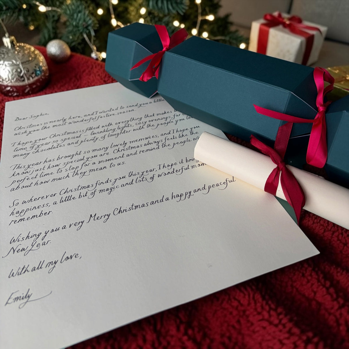 Personalised Handwritten Christmas Letter in Luxury Gift Cracker