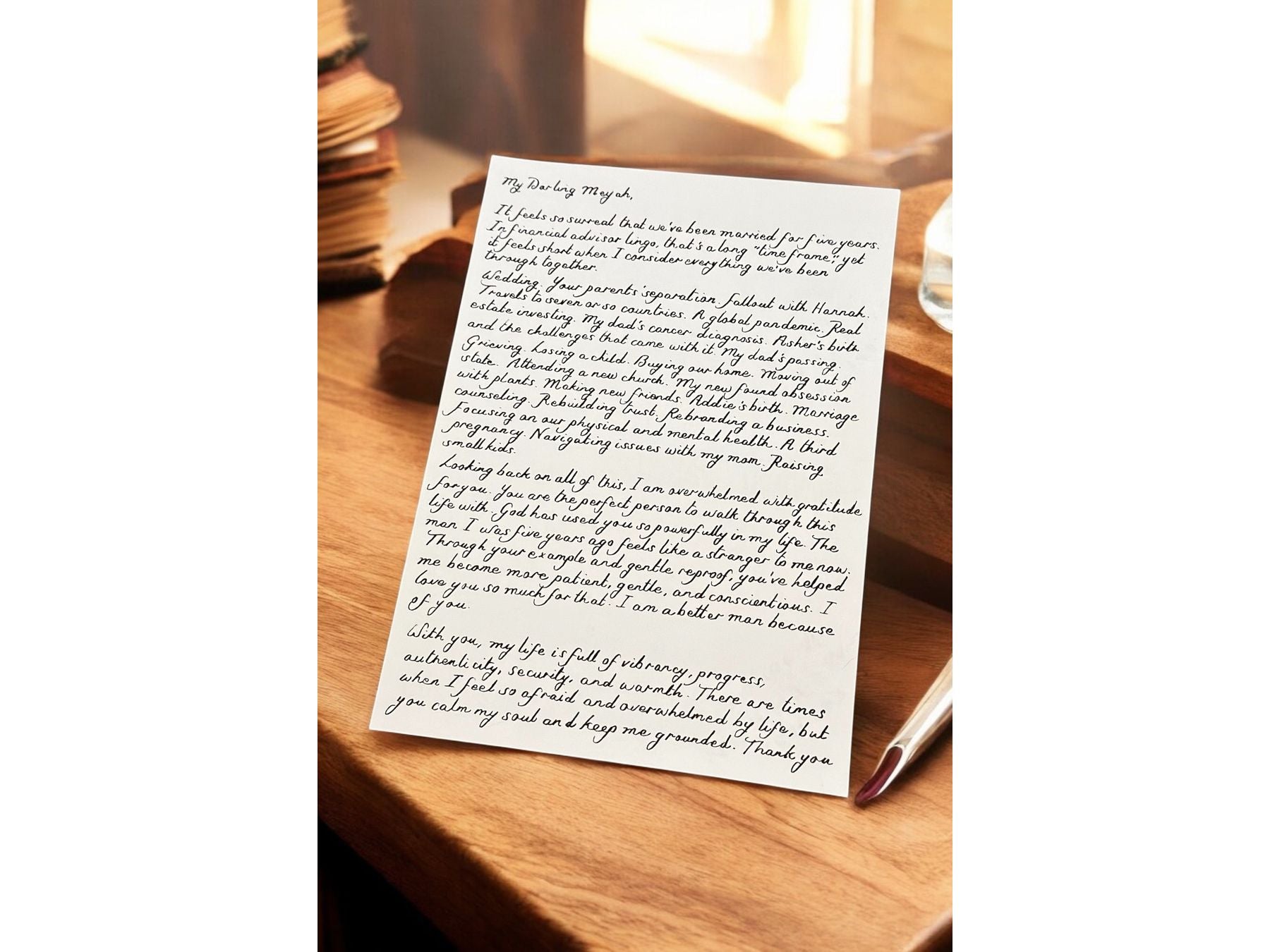 Handwritten Vintage Scroll with Twine and Pink Wax Seal