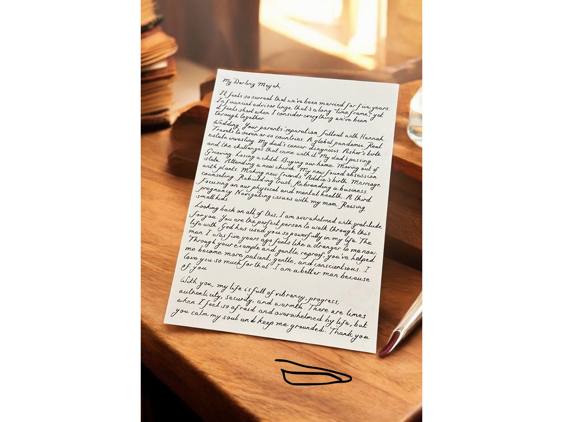 Handwritten Vintage Scroll with Twine and Gold Wax Seal