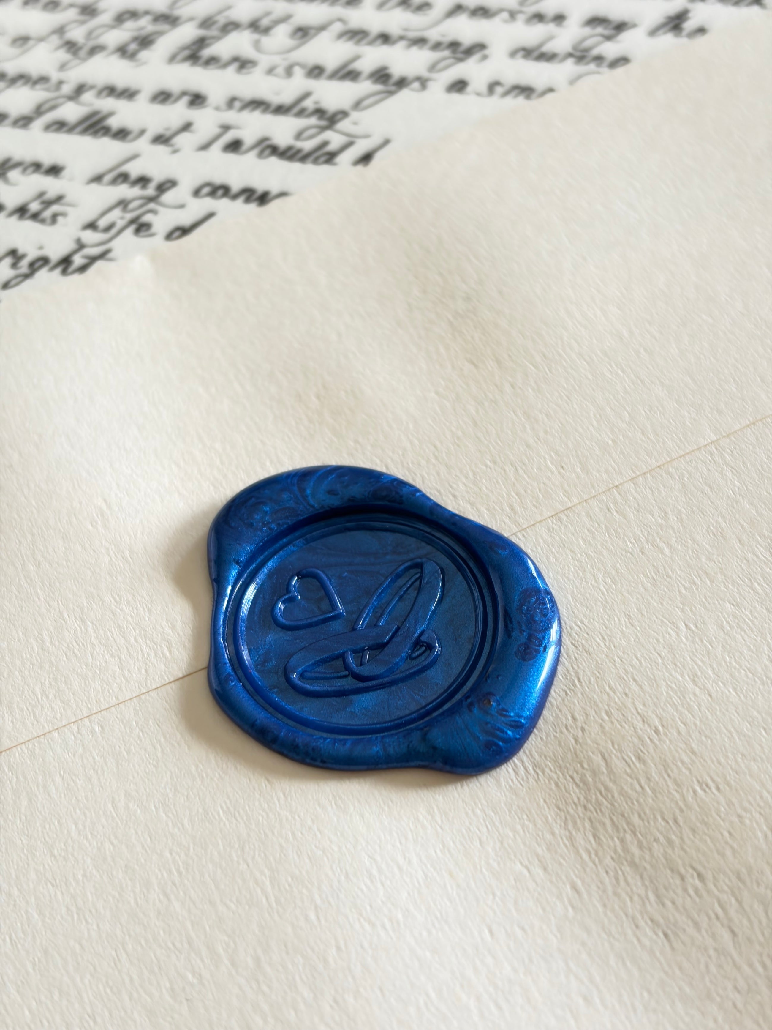 Handwritten Luxury Letters A4 with Blue Wax Seal