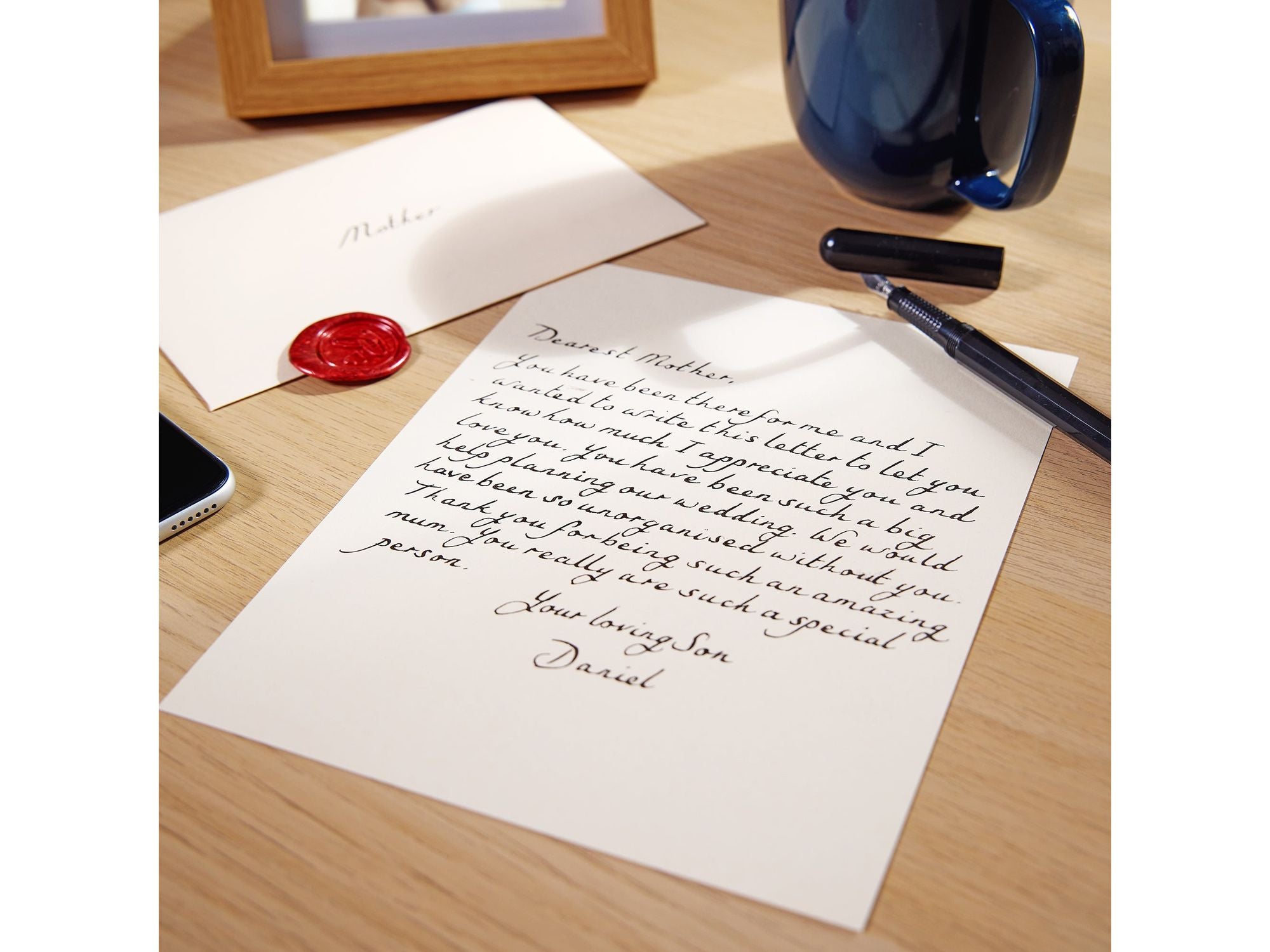 Handwritten Luxury Letters A4 with Red Wax Seal