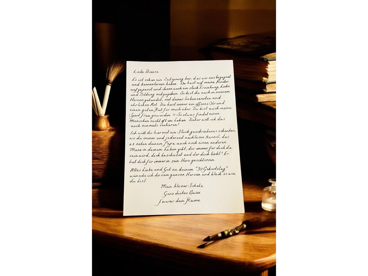 Handwritten Luxury Letters A4 with Pink Wax Seal