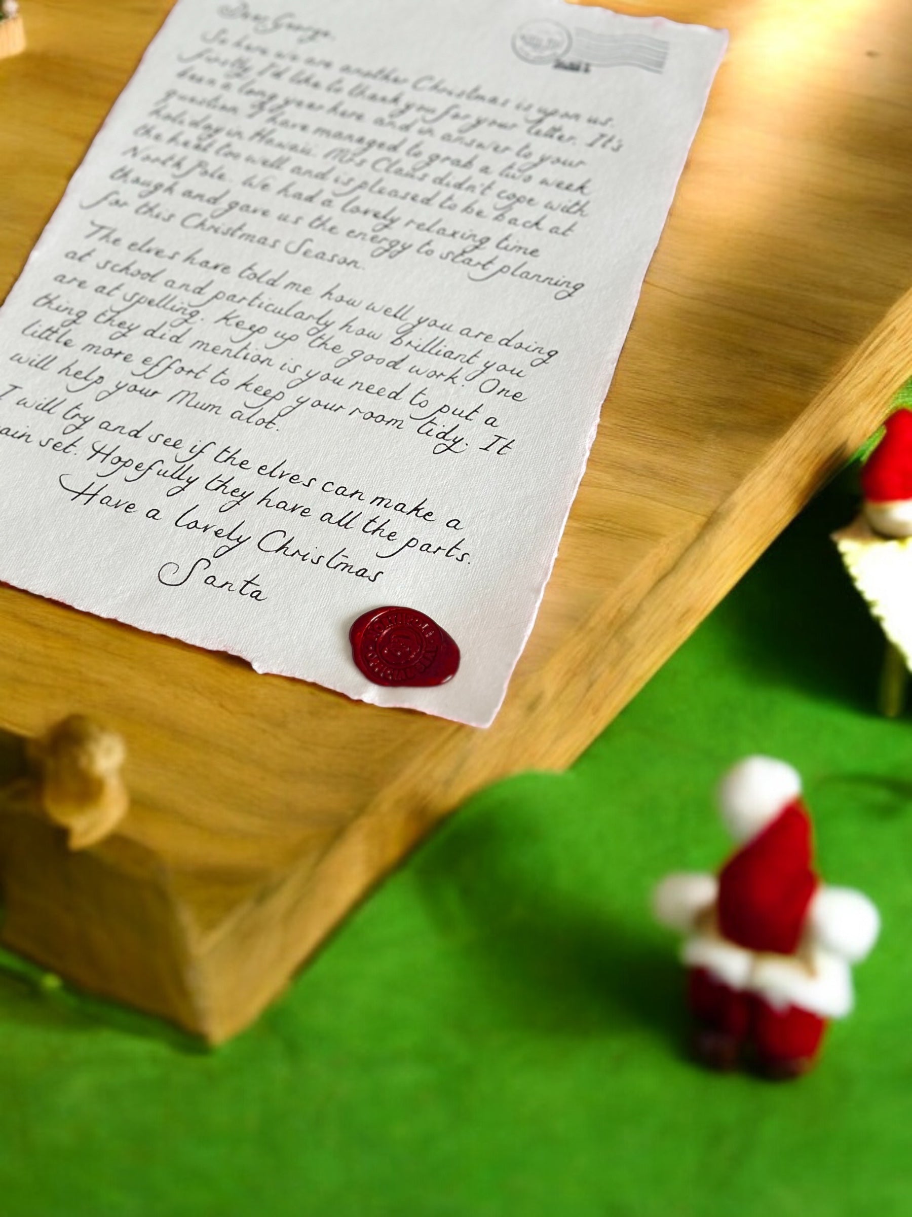 Handwritten Santa Scroll in Cursive