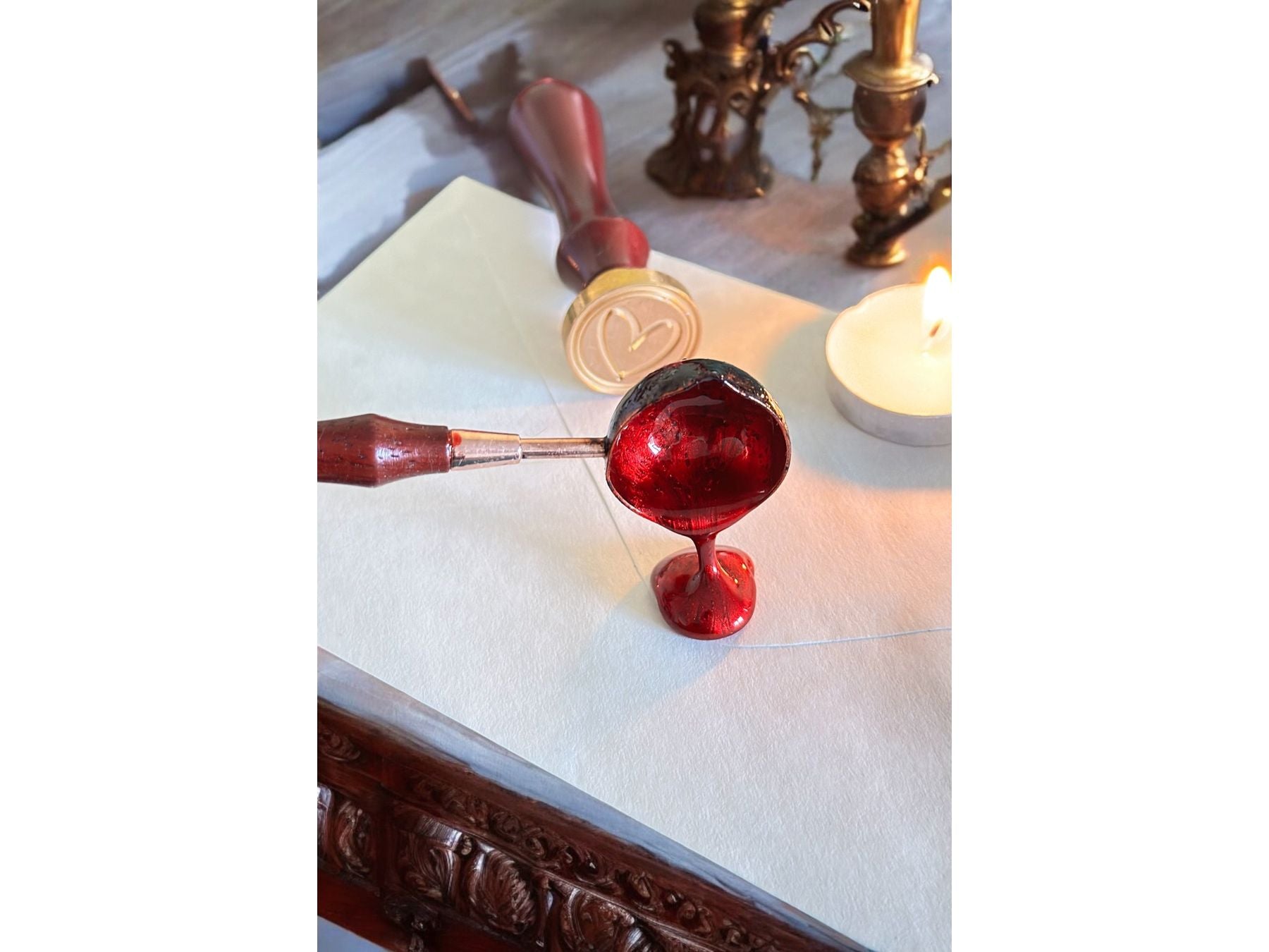 Handwritten Vintage Scroll with Twine and Red Wax Seal