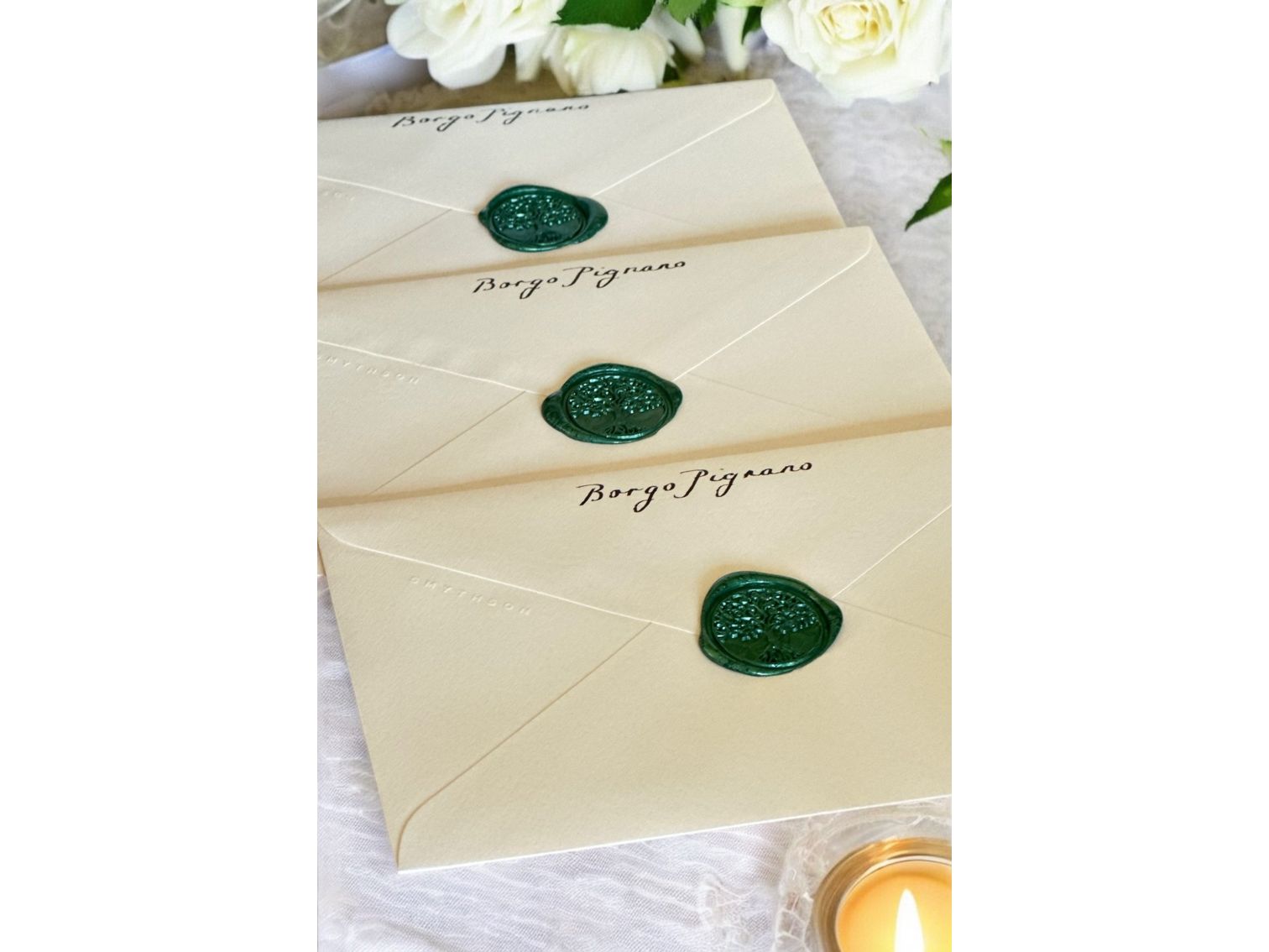 Handwritten Luxury Letters A4 with Green Wax Seal