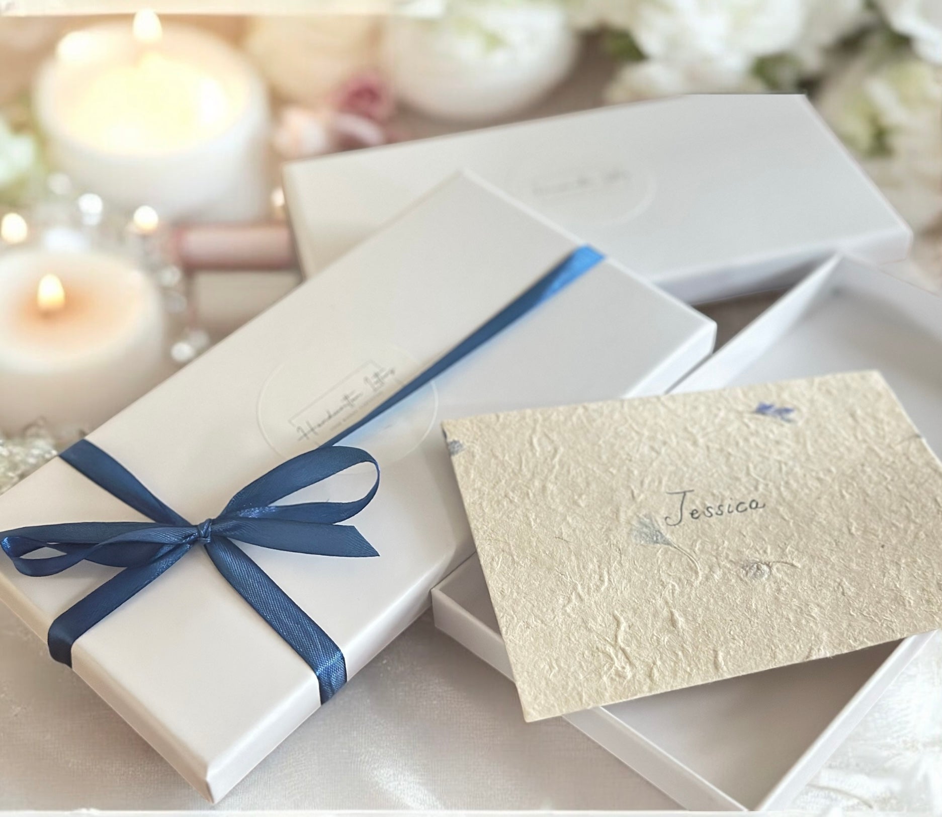 Handwritten Flower Letter A4 with Blue Wax Seal