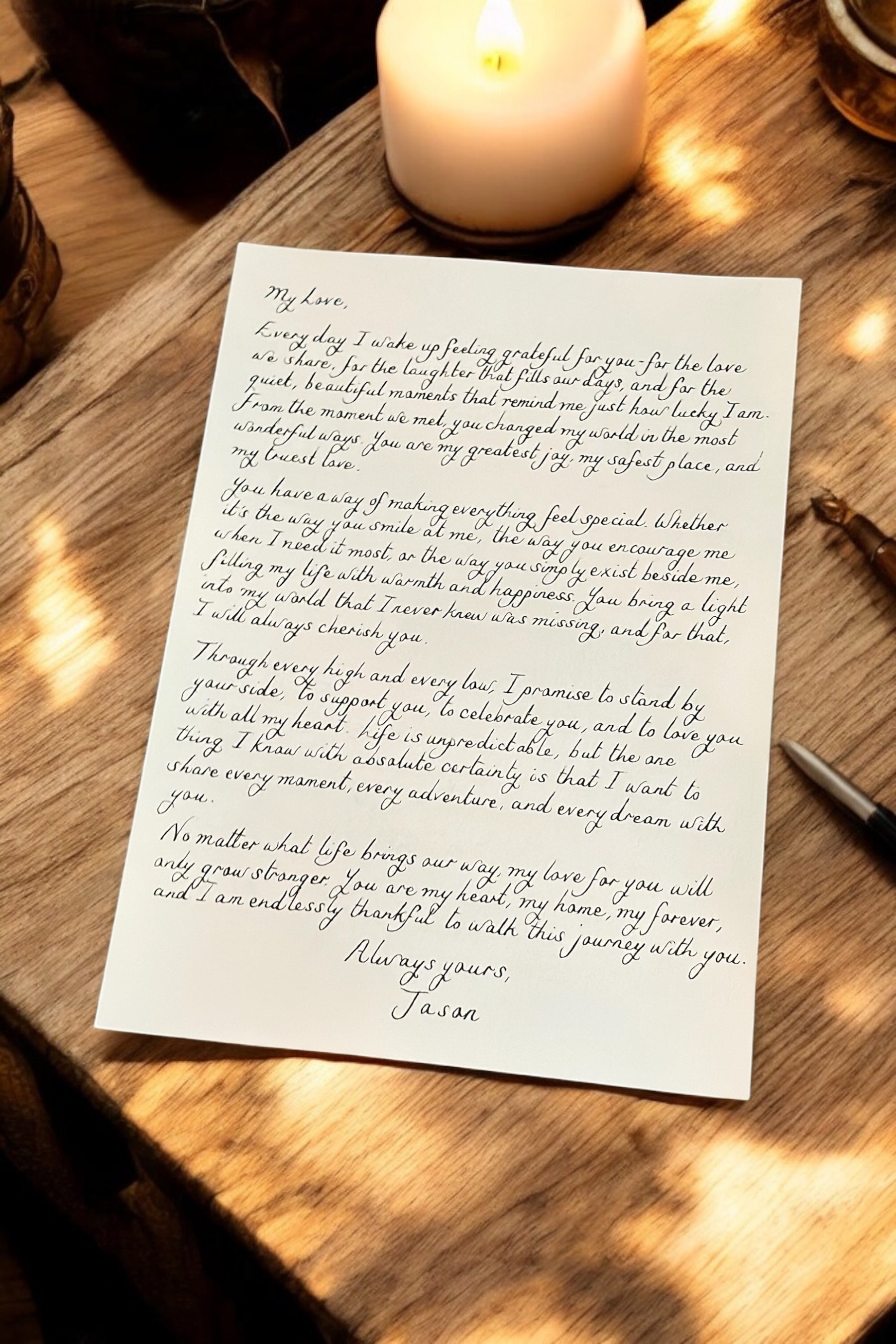 Handwritten Luxury Letters A4 with Gold Wax Seal