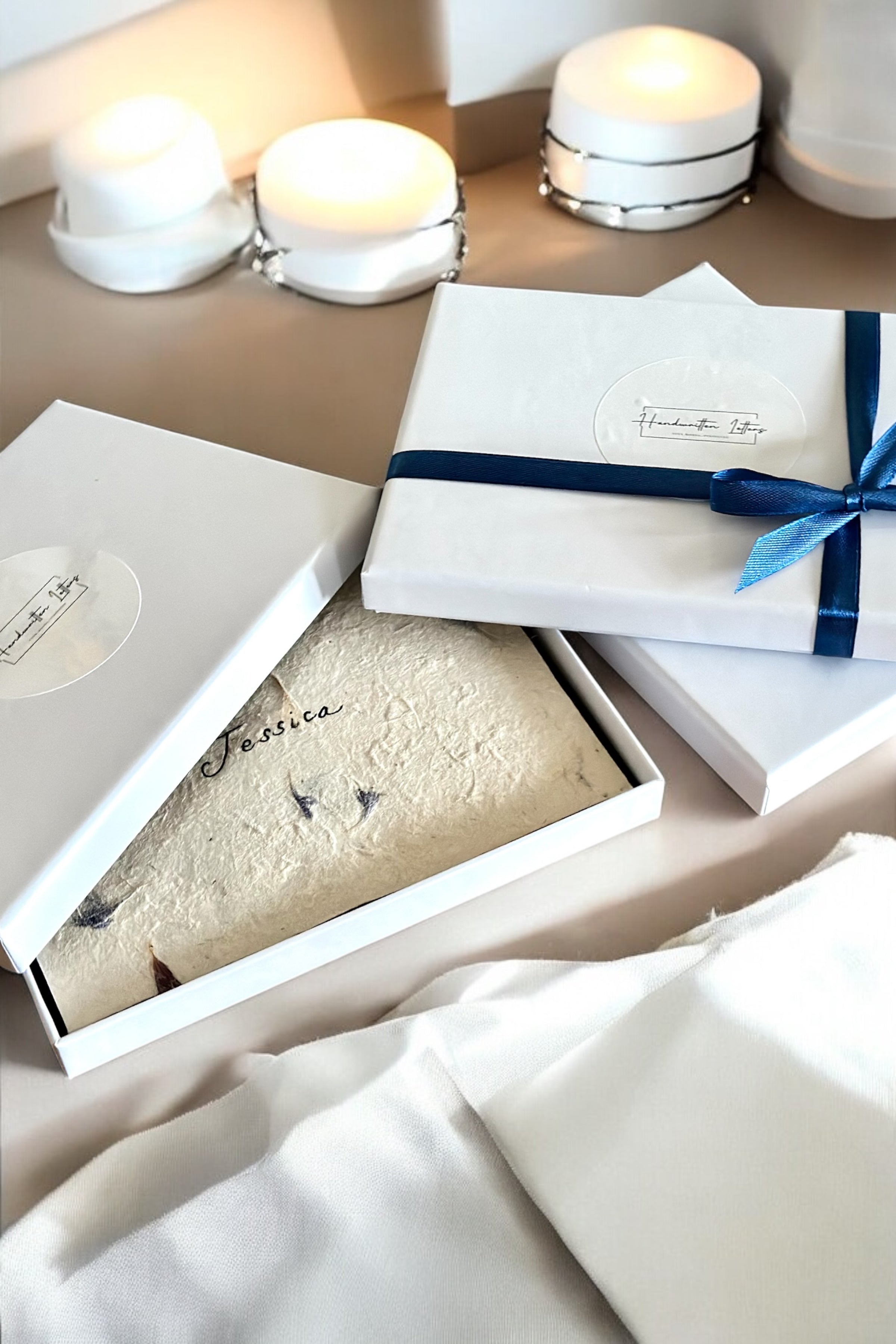 Handwritten A5 Flower Letter with Blue Wax Seal