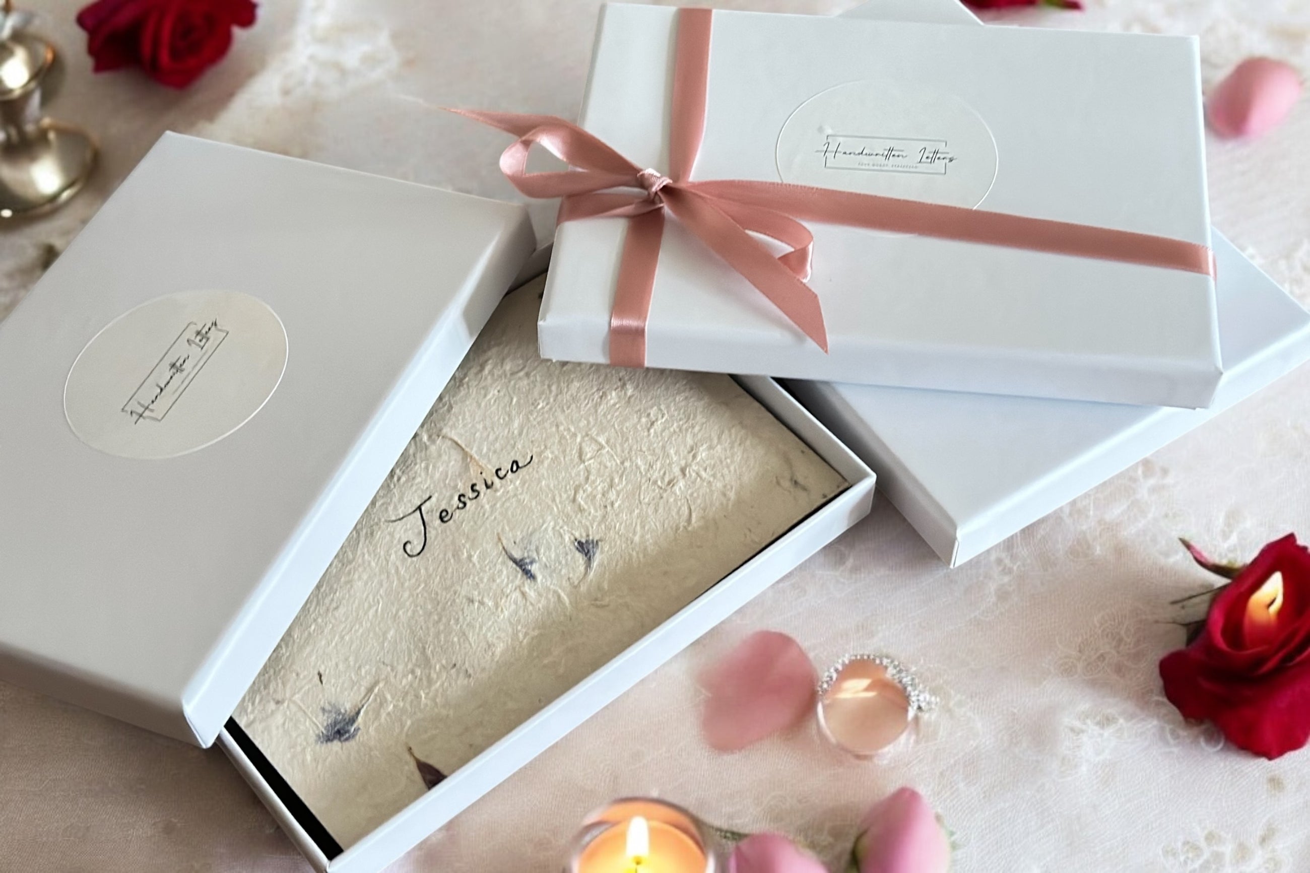 Handwritten A5 Flower Letter with Pink Wax Seal