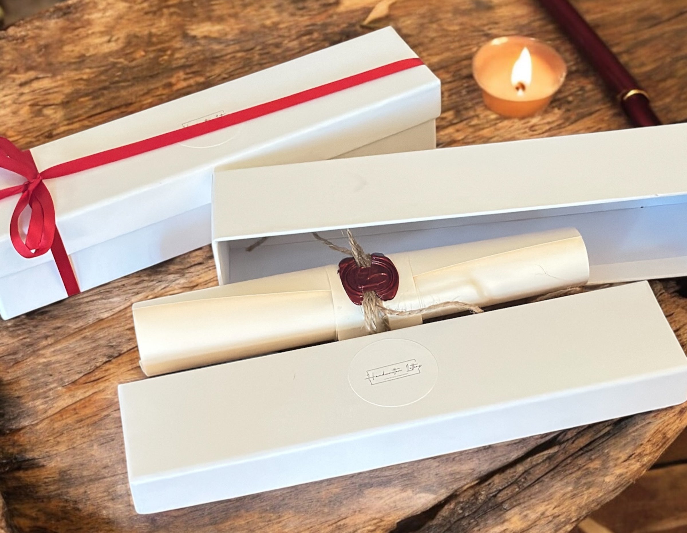 Handwritten Vintage Scroll with Twine and Red Wax Seal