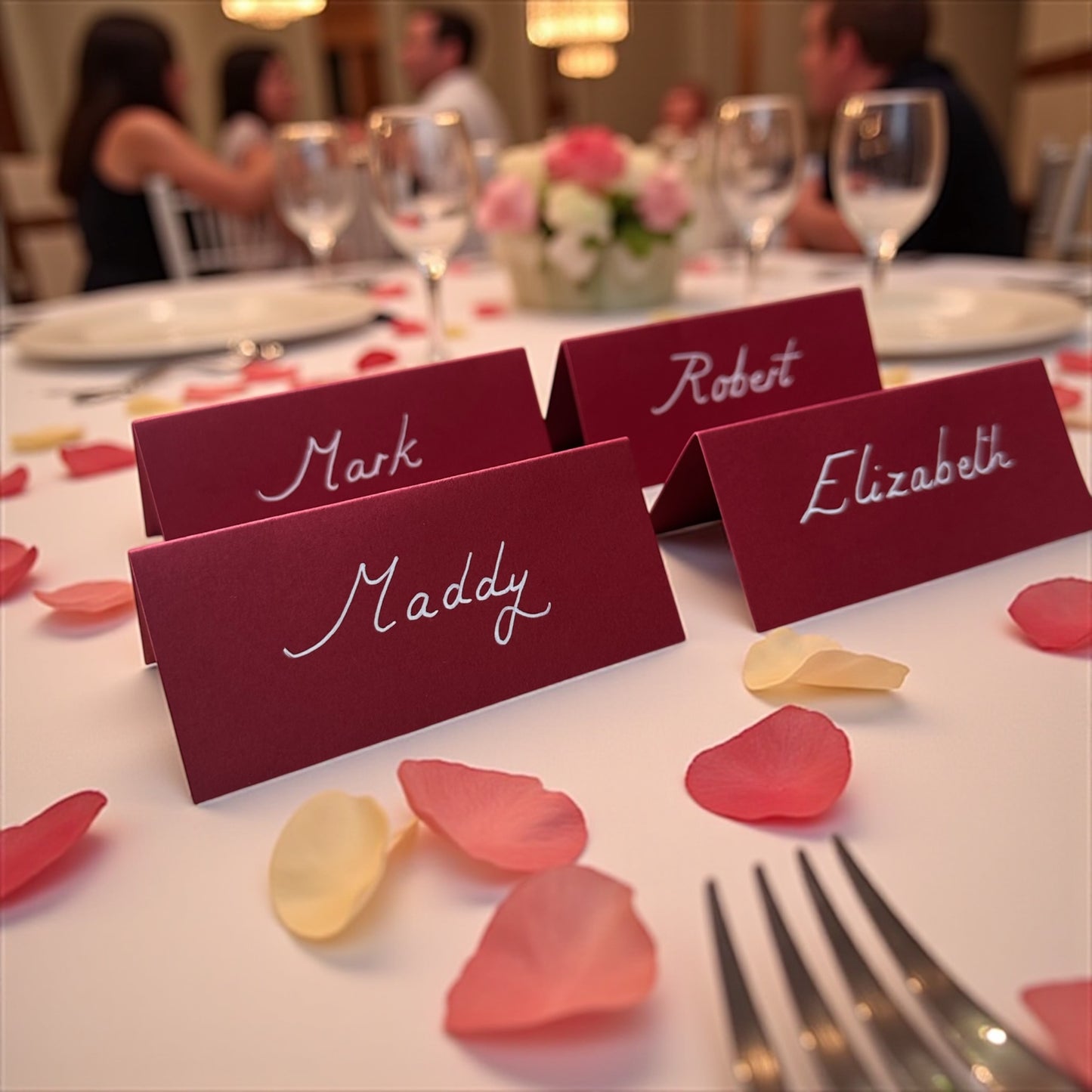 Handwritten Red Wedding Place Cards