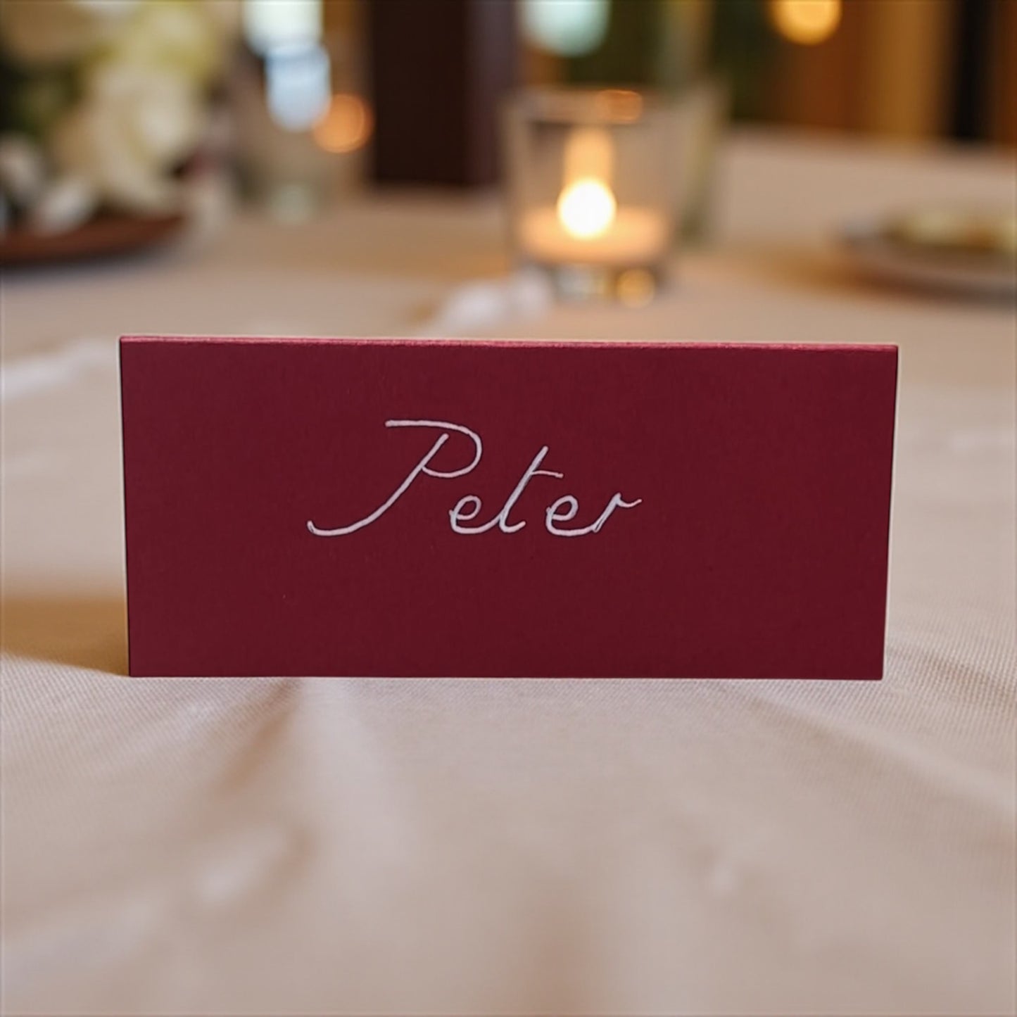 Handwritten Red Wedding Place Cards