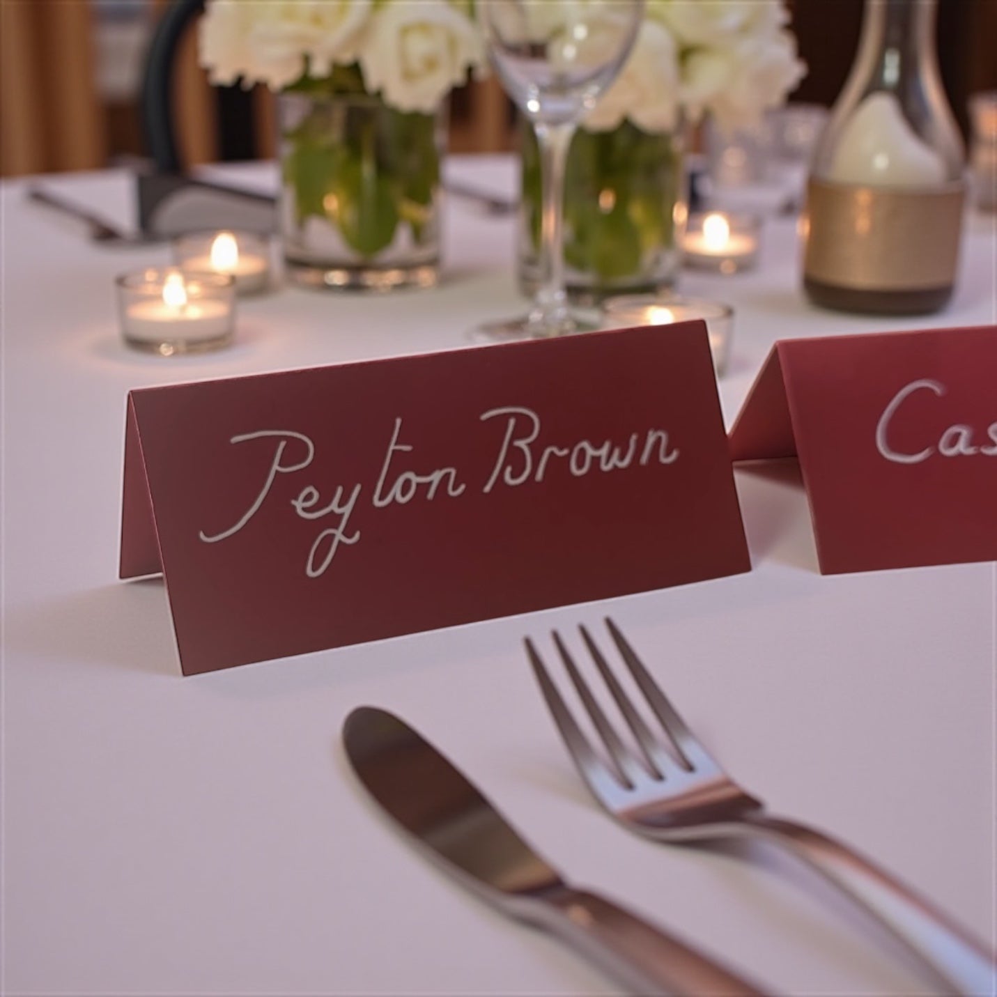 Handwritten Red Wedding Place Cards