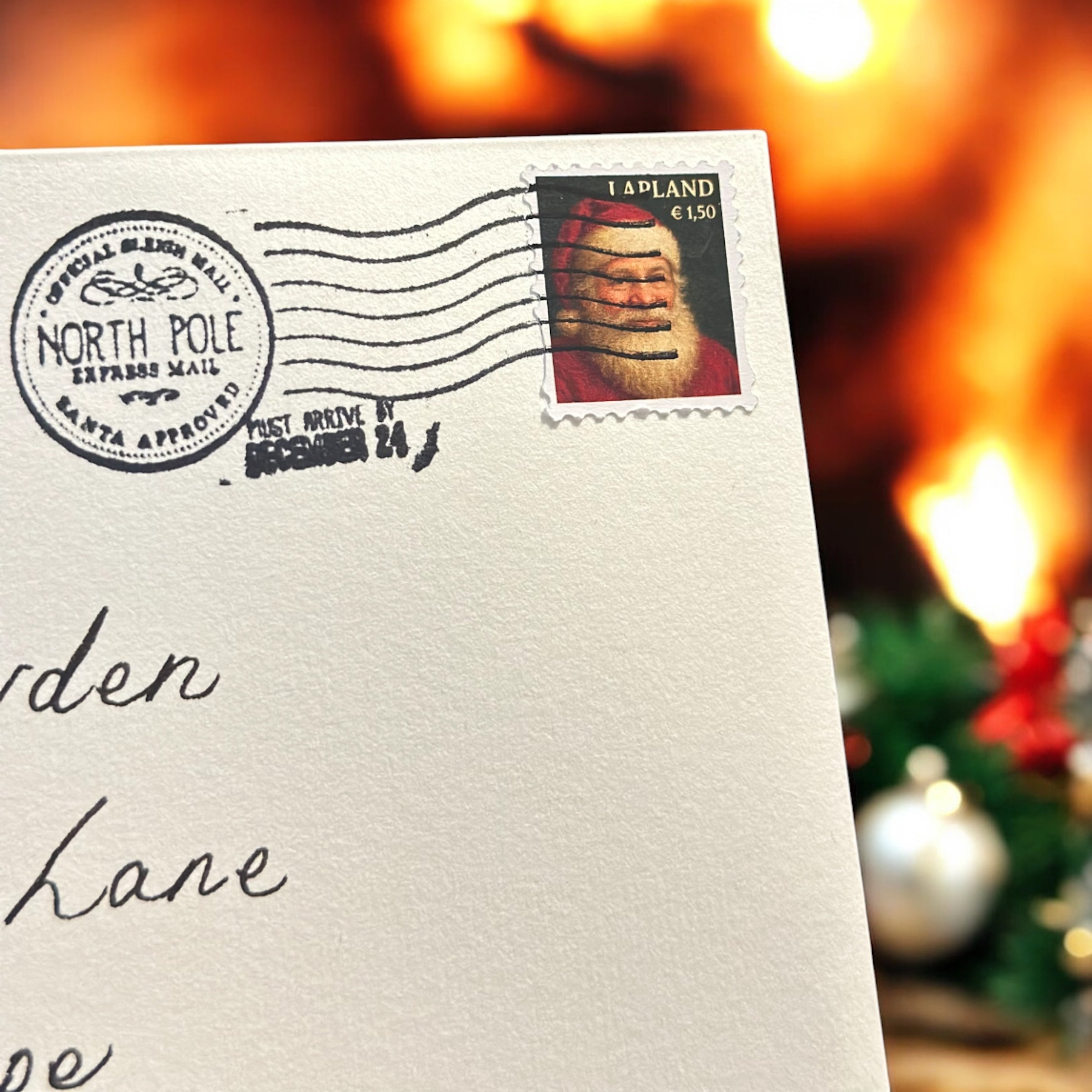 Handwritten Santa Letter in Cursive with Wax Seal