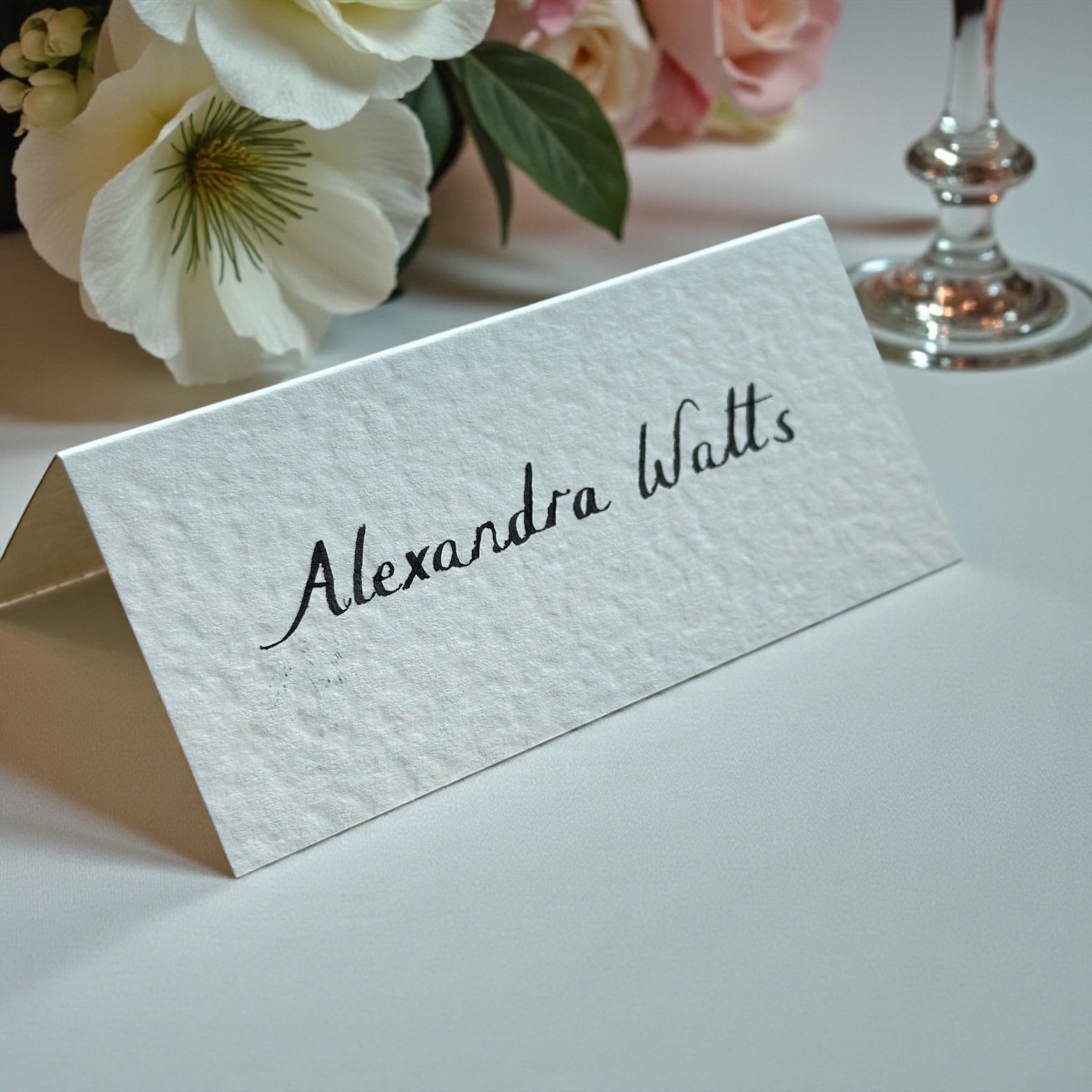 Handwritten Place Cards White
