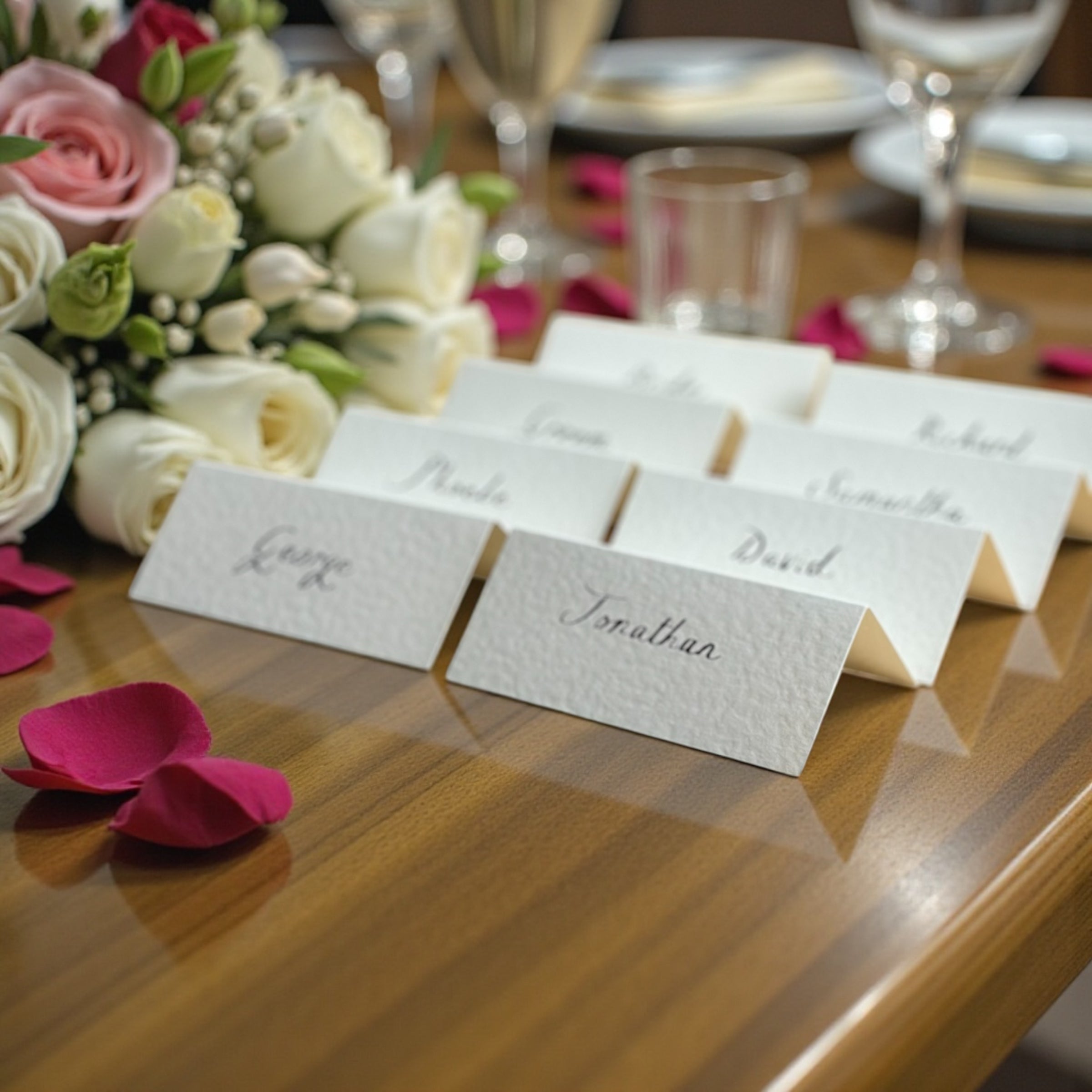 Handwritten Place Cards White