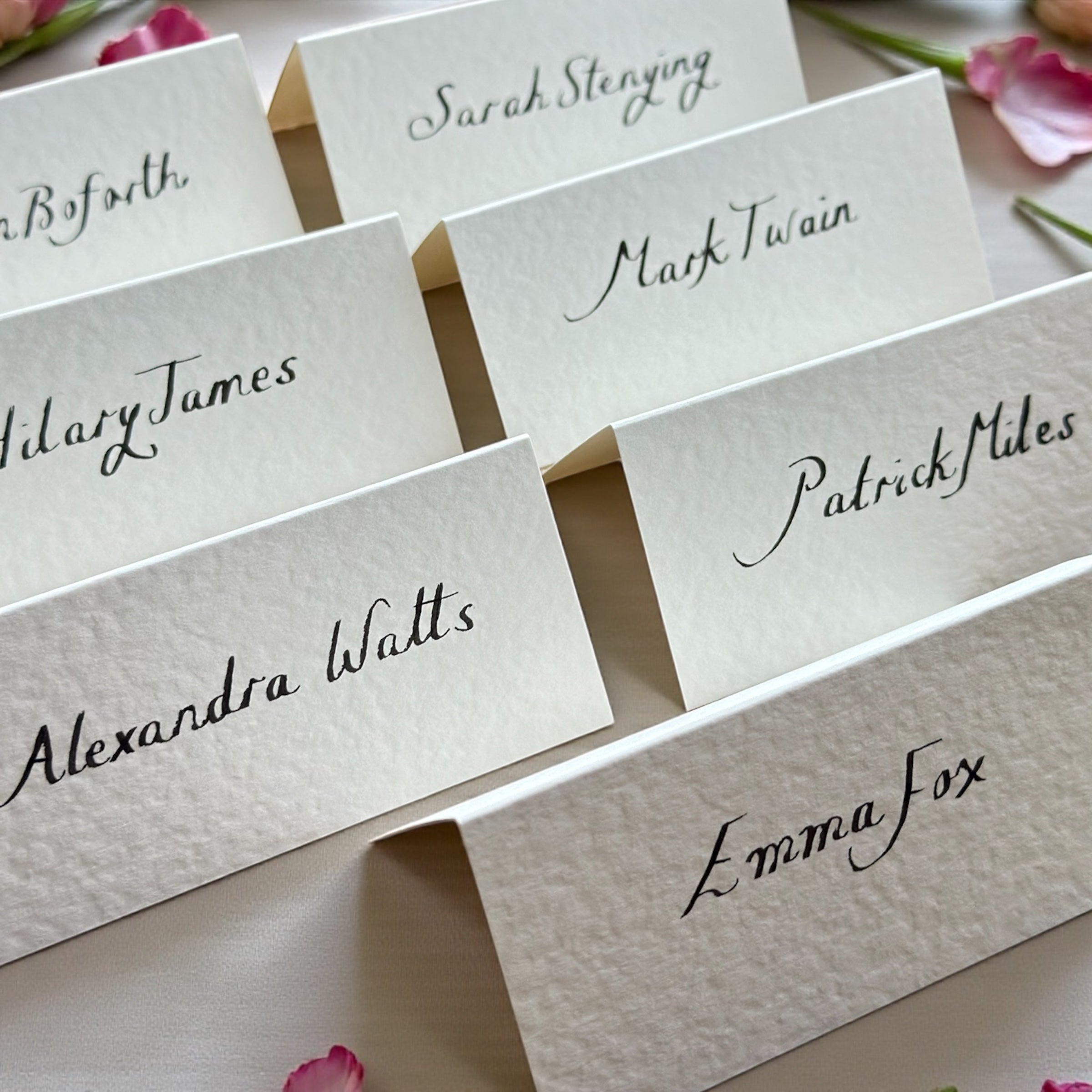 Handwritten Place Cards White