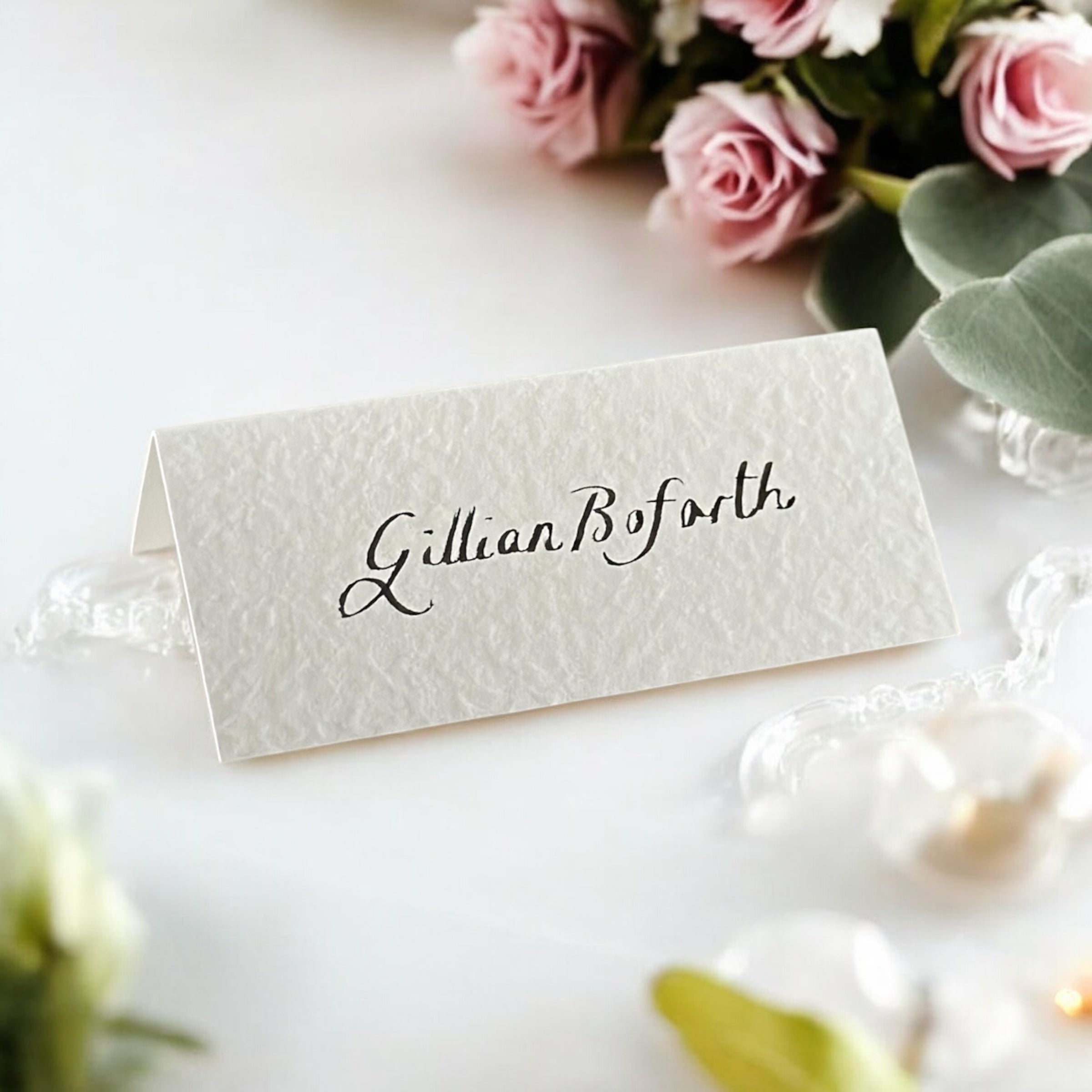 Handwritten Place Cards White