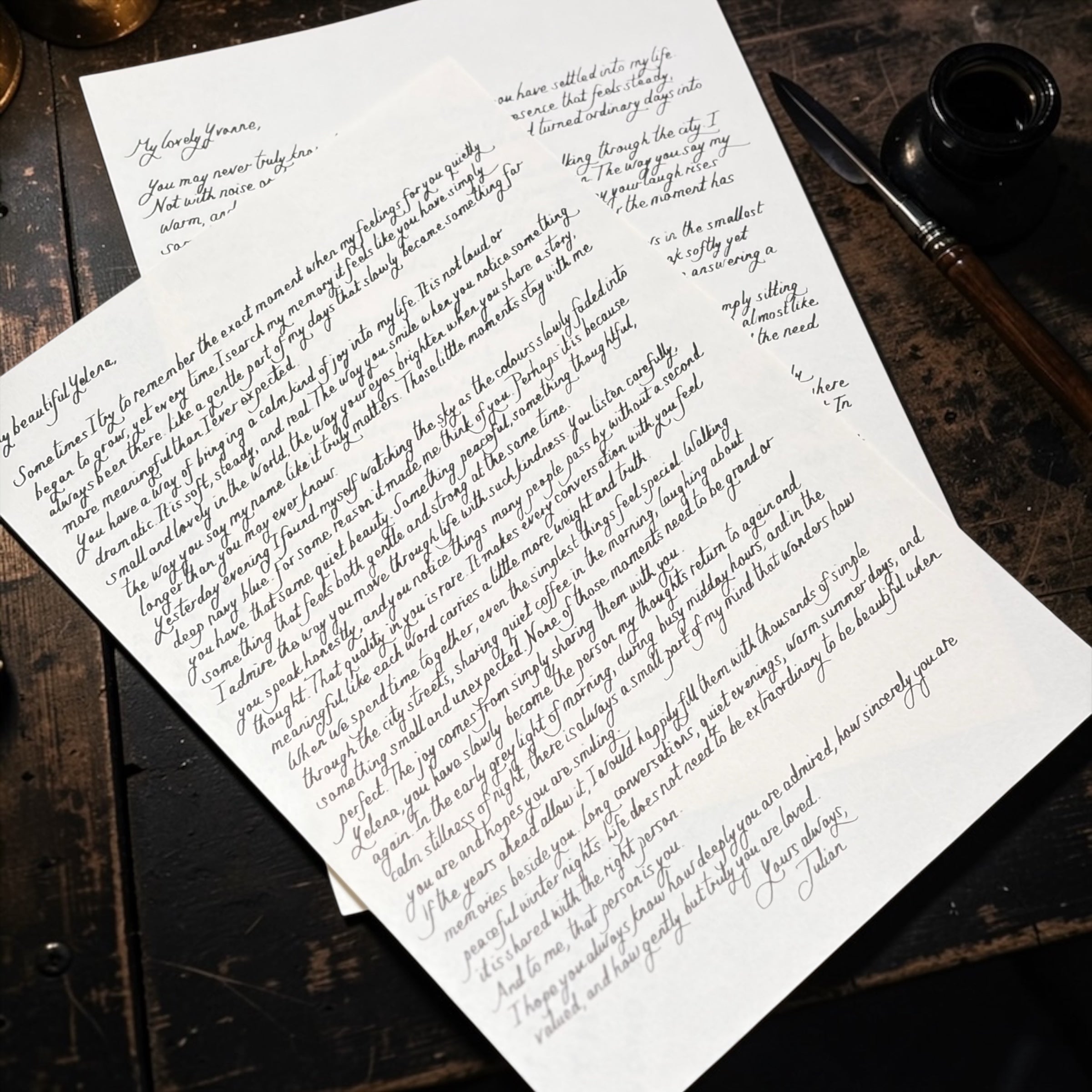 Handwritten Luxury Letters A4 with Blue Wax Seal