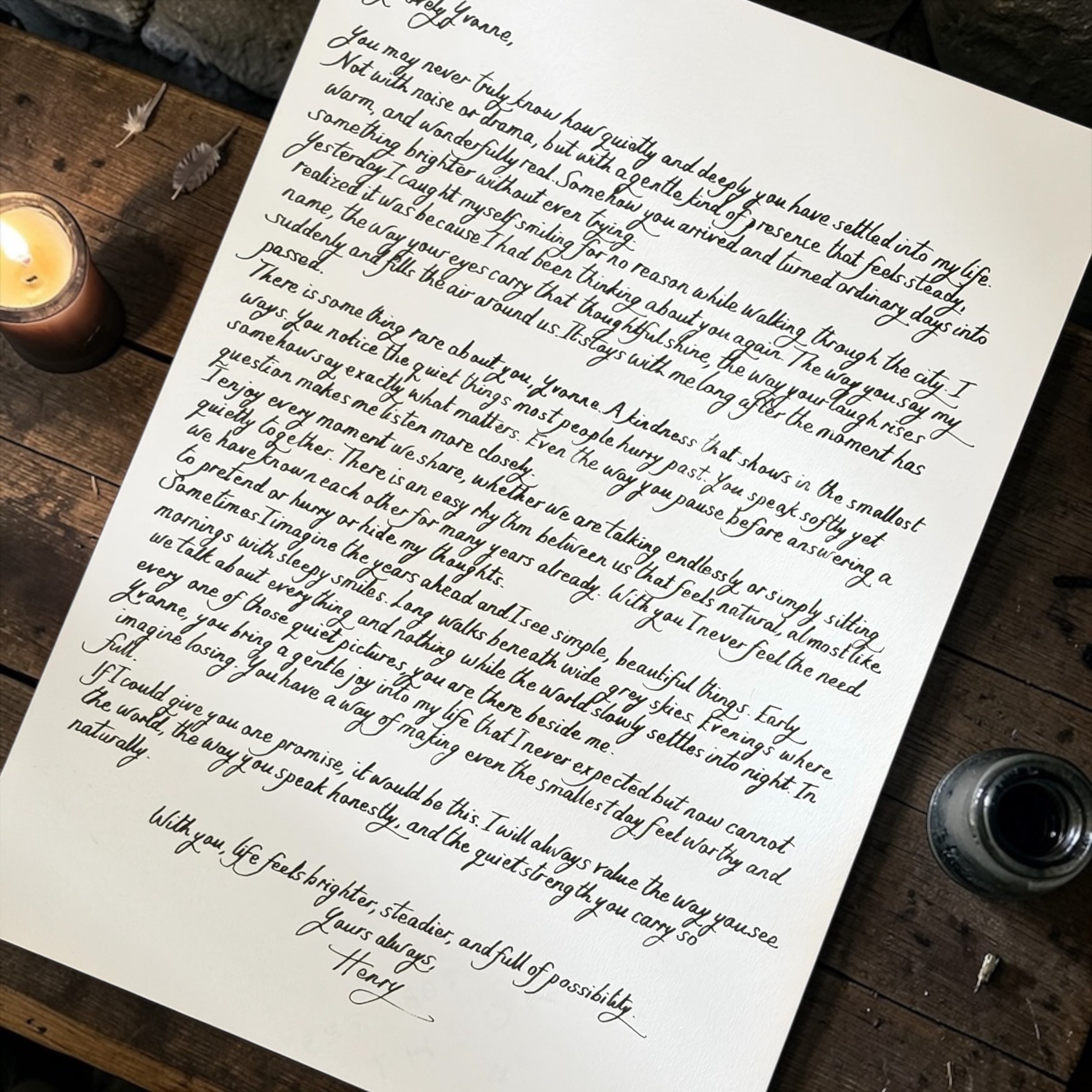 Handwritten Luxury Letters A4 with Blue Wax Seal