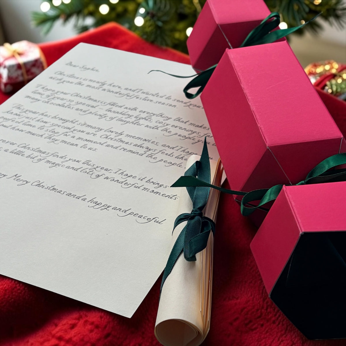 Personalised Handwritten Christmas Letter in Luxury Gift Cracker