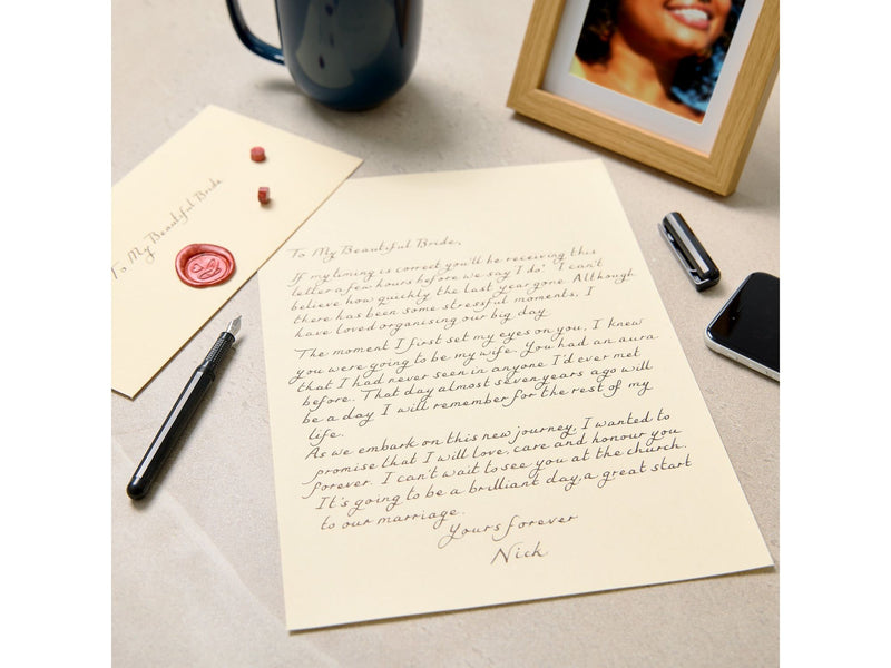 Handwritten Luxury Letters A4 with Red Wax Seal
