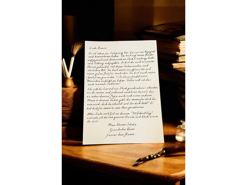 Handwritten Luxury Letters A4 with Green Wax Seal