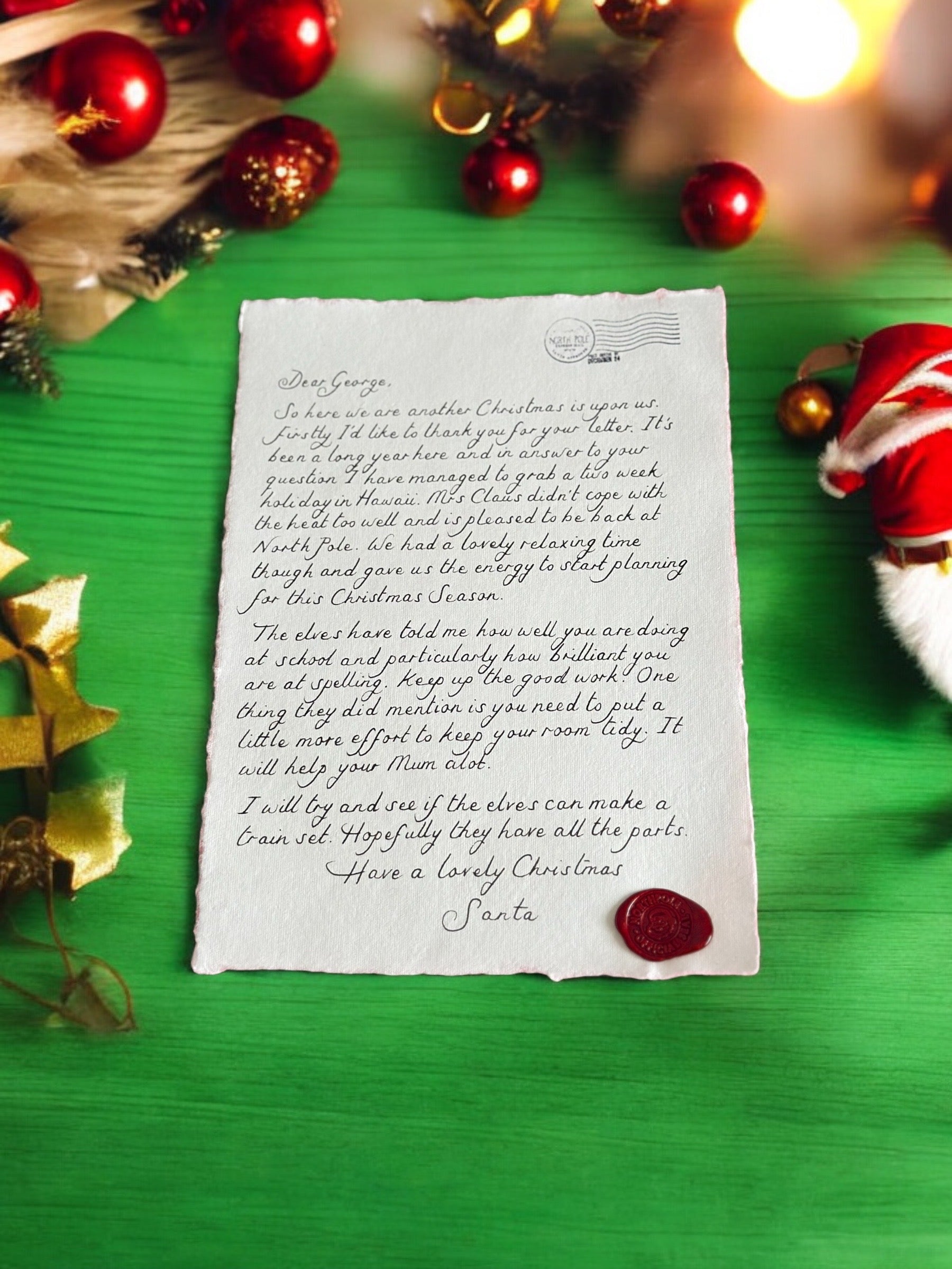 Handwritten Santa Scroll in Cursive