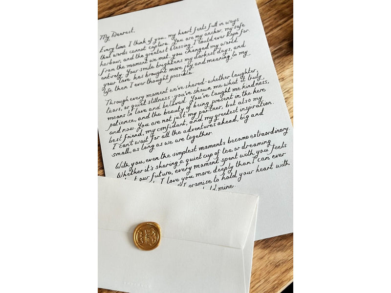 Handwritten Luxury Letters A4 with Gold Wax Seal
