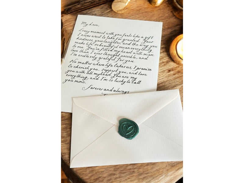 A5 Luxury Short Letters Green Wax Seal