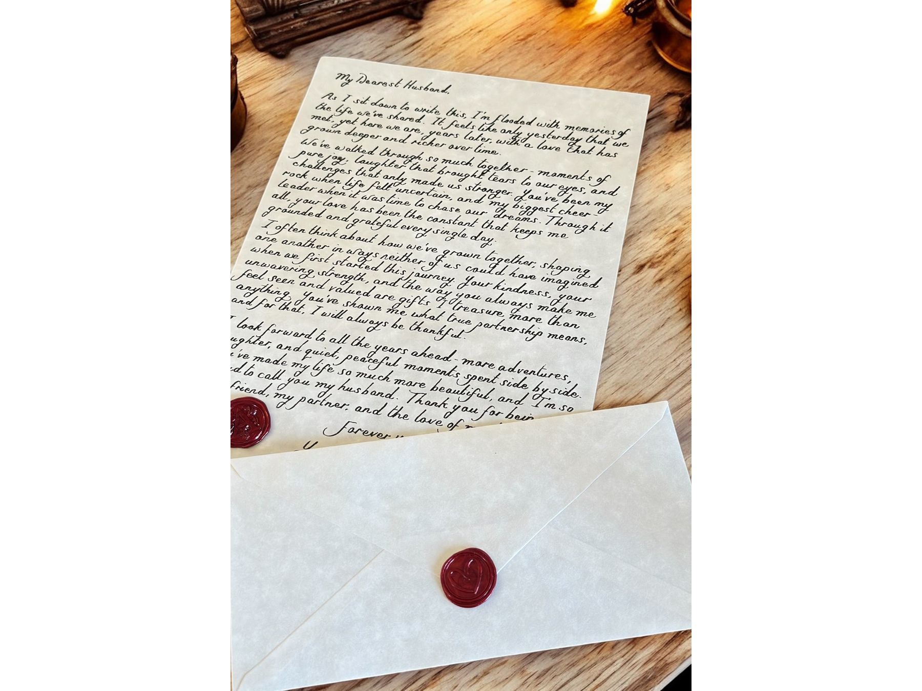 Handwritten A4 Parchment Letter with Red Wax Seal | Handwritten Letters