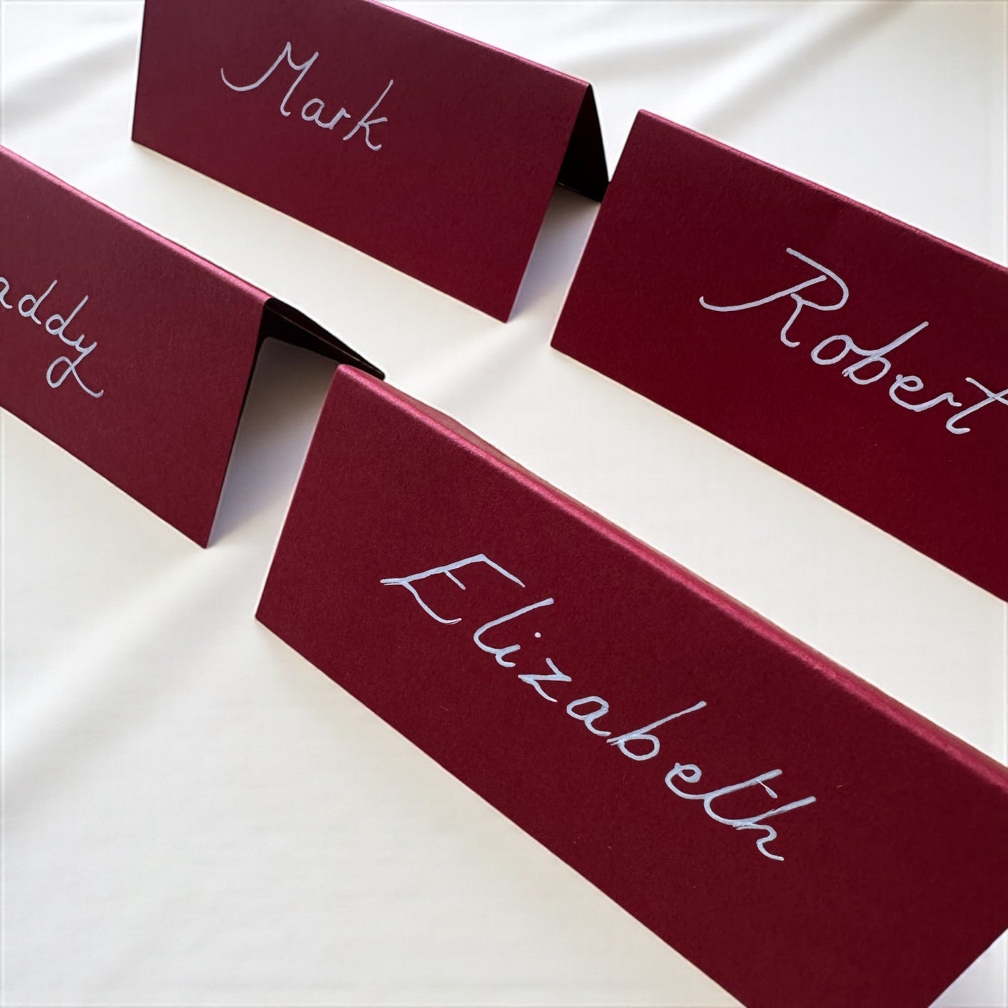 Handwritten Red Wedding Place Cards