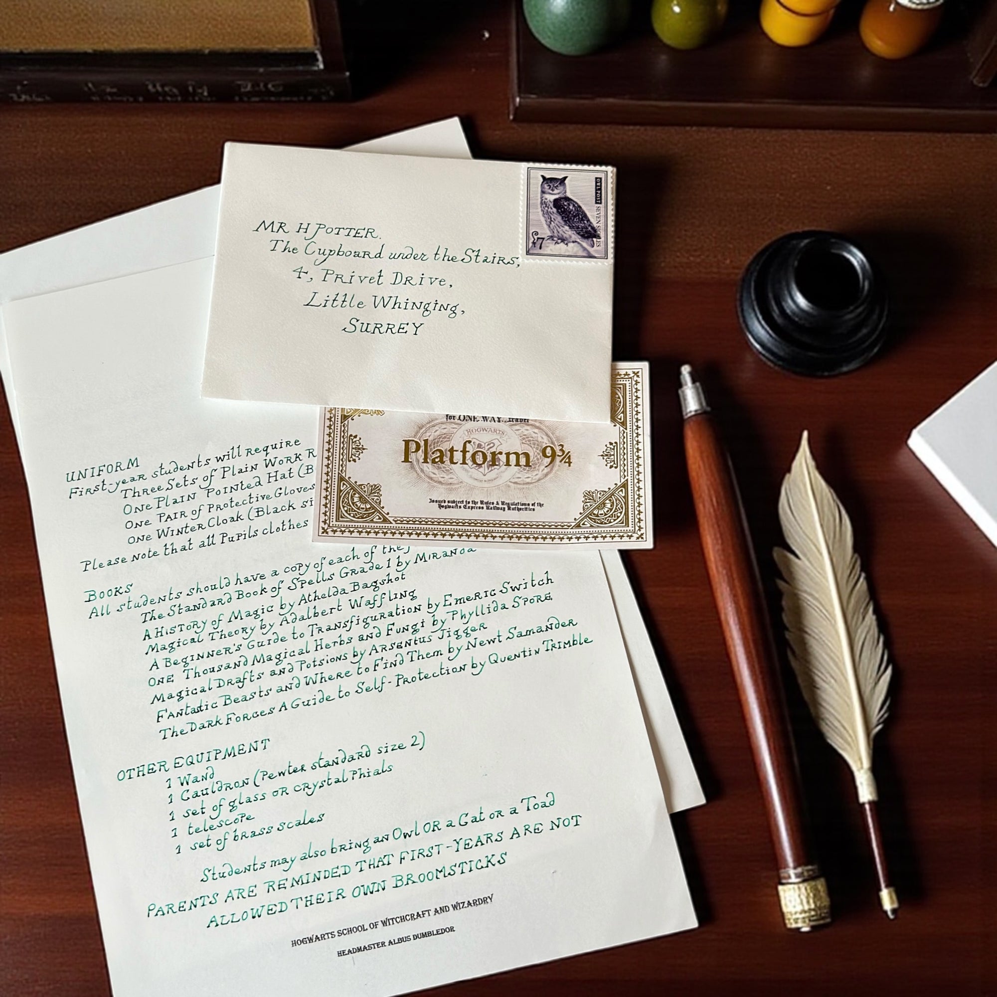 Handwritten Harry Potter Acceptance Letter