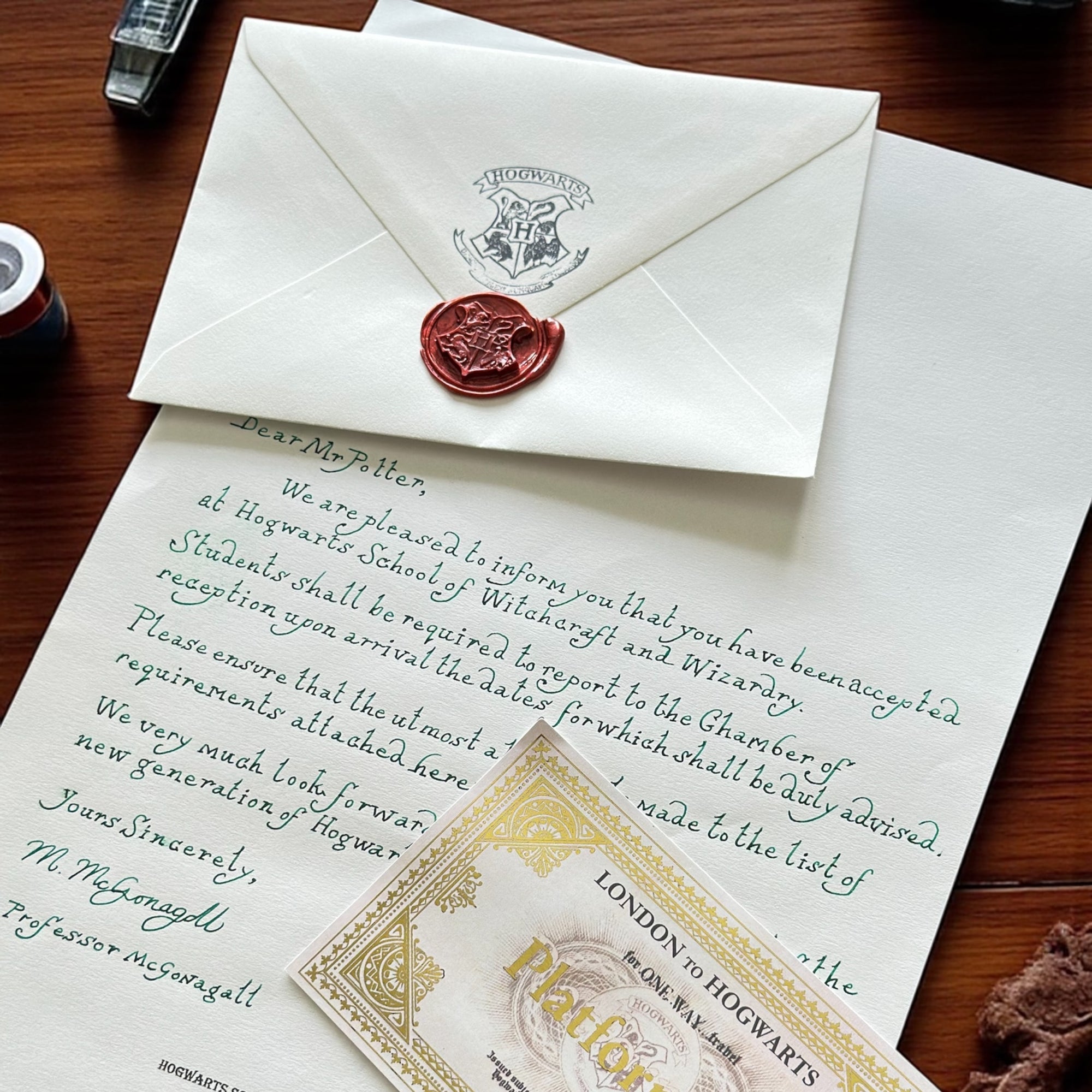 Handwritten Harry Potter Acceptance Letter