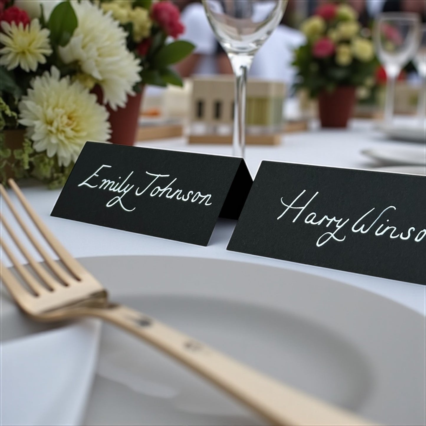 Handwritten Black Place Cards