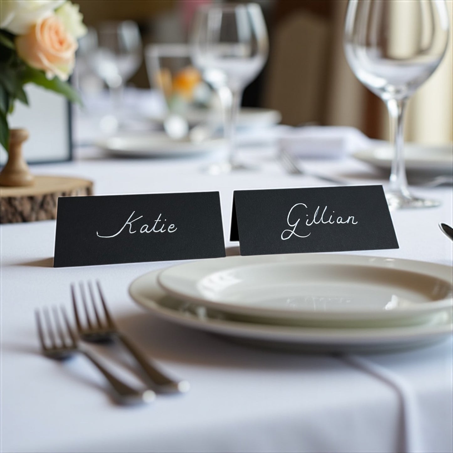 Handwritten Black Place Cards