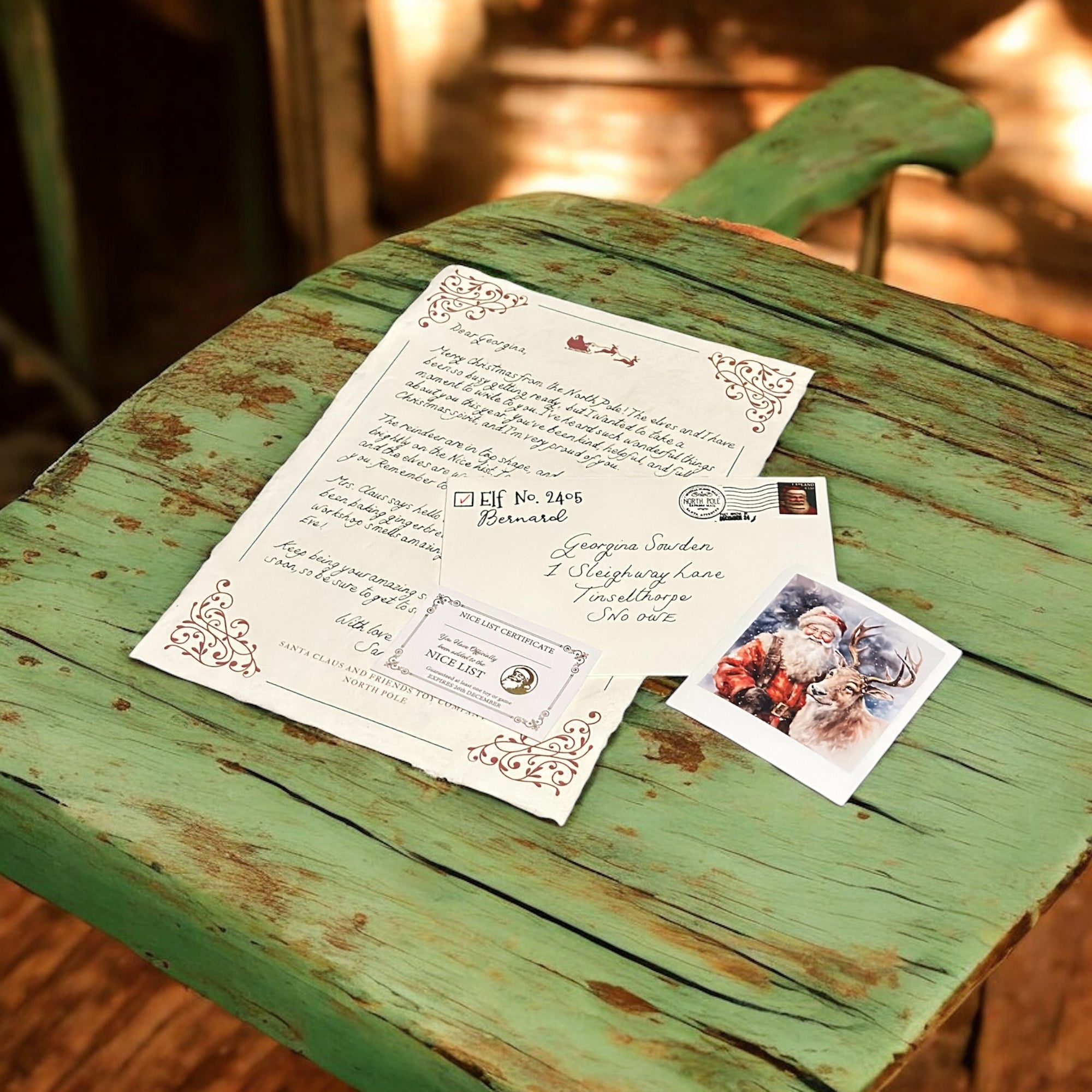 Handwritten Santa Letter in Cursive with Wax Seal