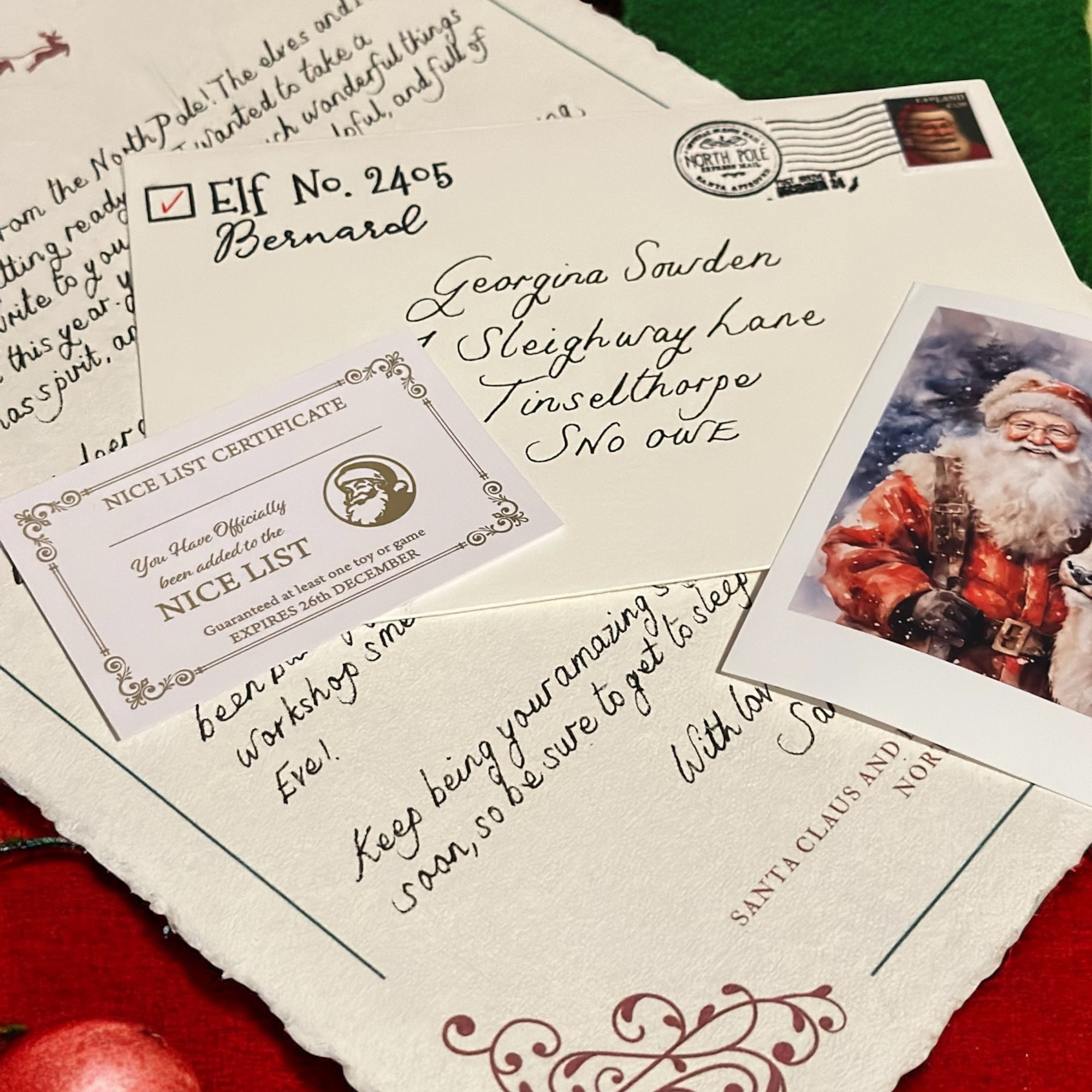 Handwritten Santa Letter in Cursive with Wax Seal