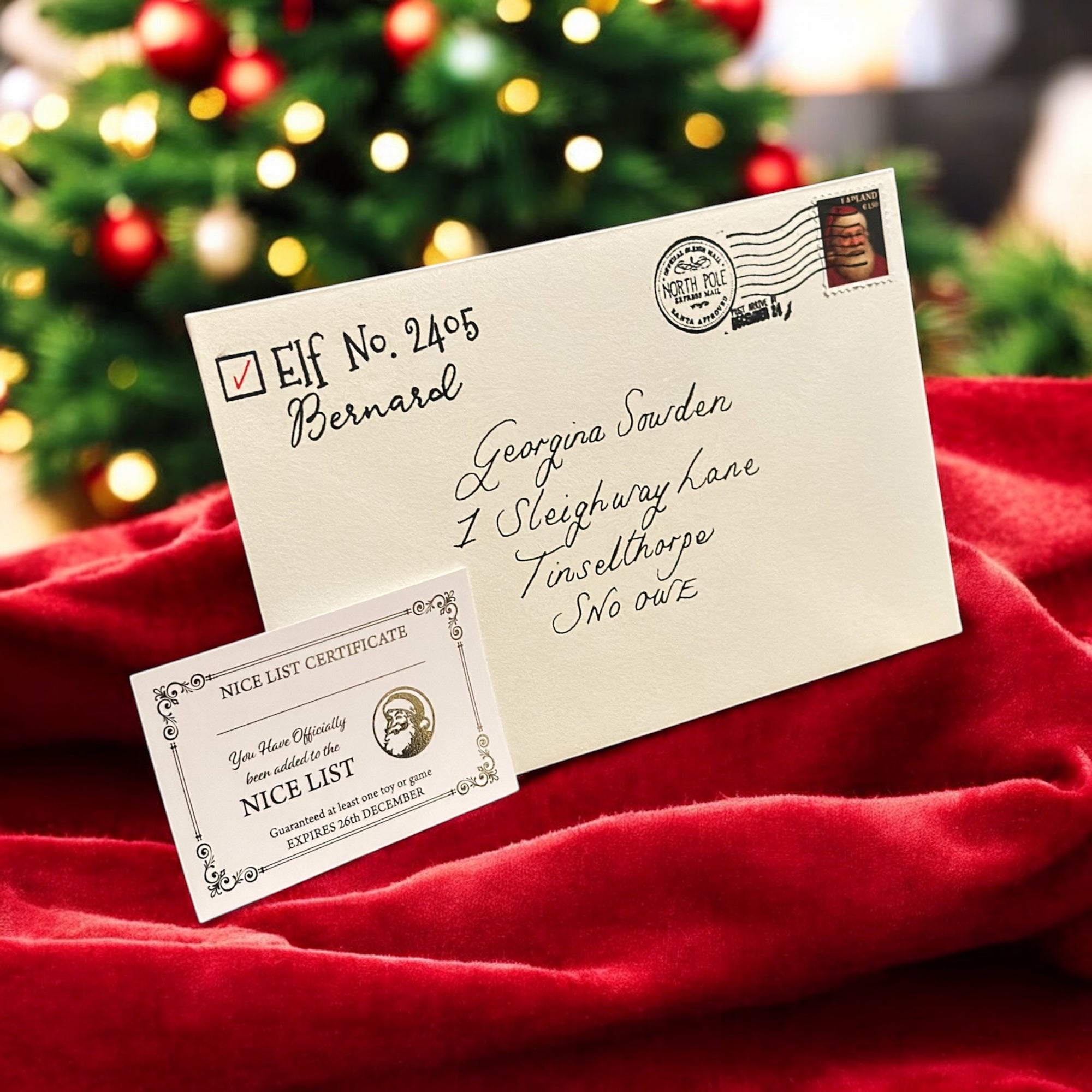 Handwritten Santa Letter in Cursive with Wax Seal