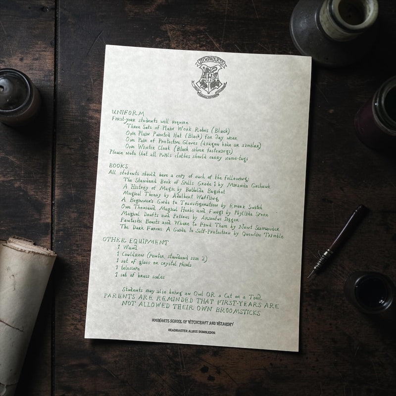 Handwritten Harry Potter Acceptance Letter